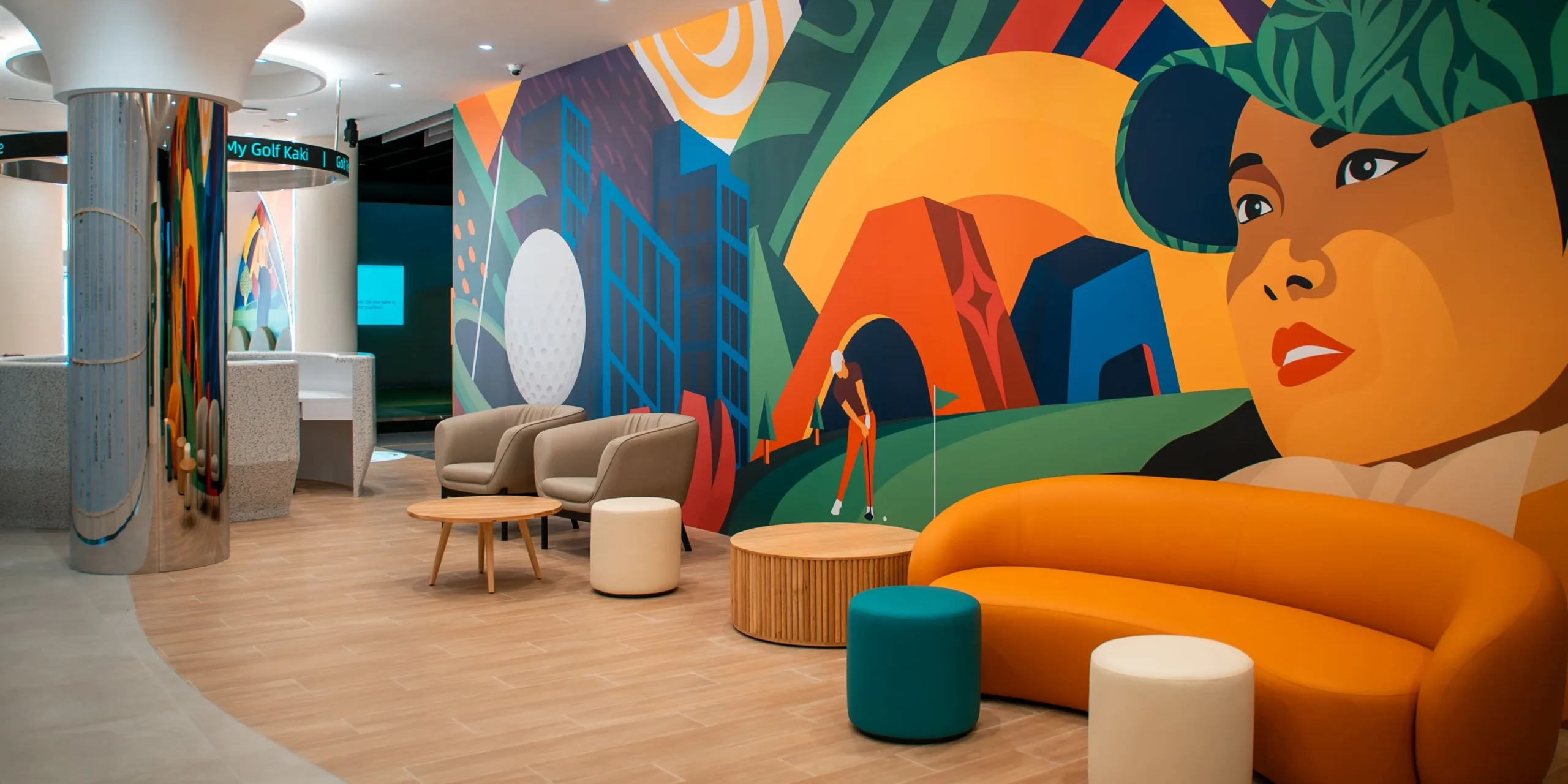 Wall Illustration Design Golf